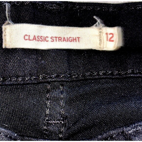 Levis Classic Black Straight Jeans Womens Size 12M W34L X 29L Water Less - Picture 3 of 5